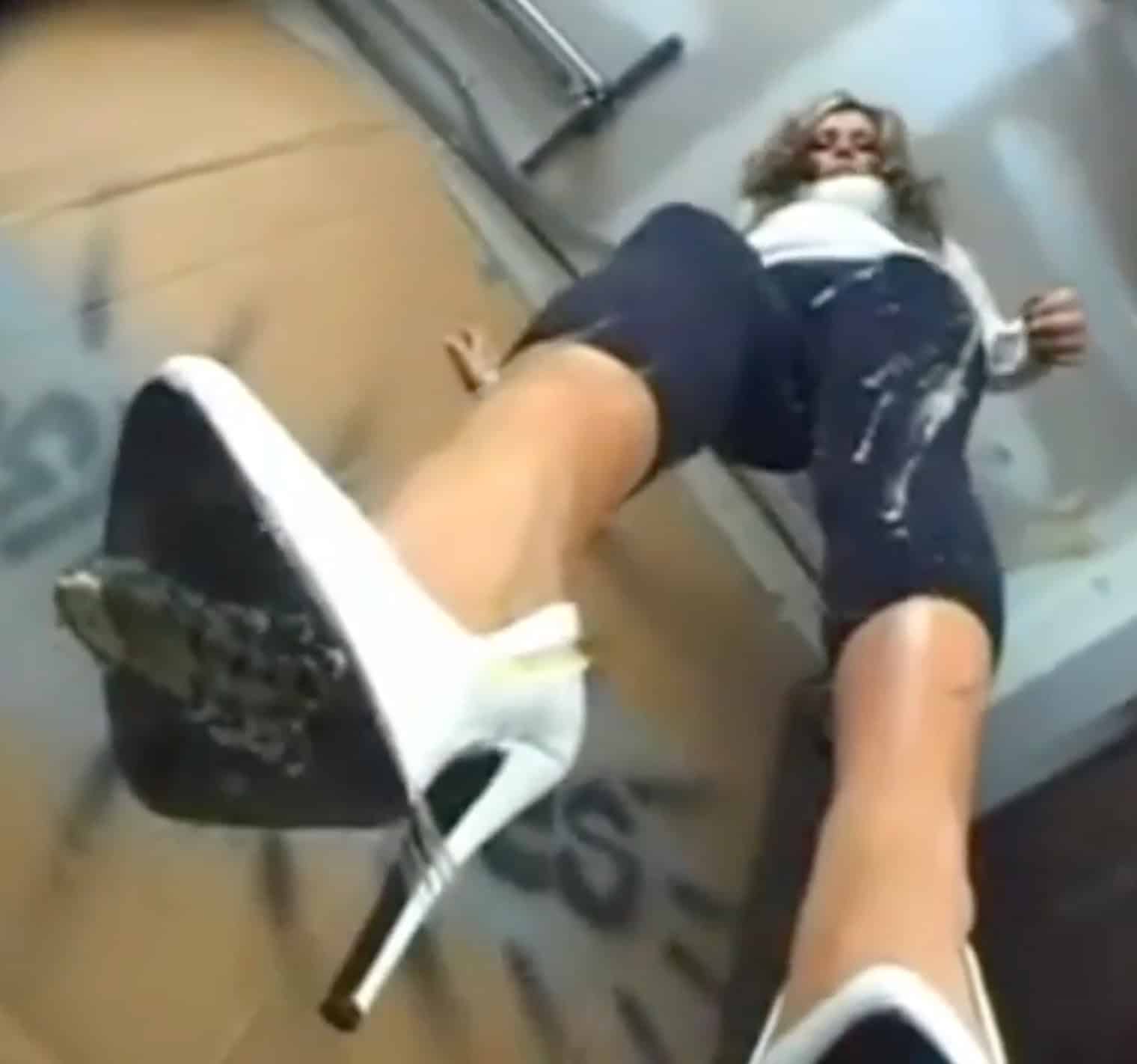 Crush Fetish - Crushing Cockroaches under Sexy Pink High Heels. Under glass view