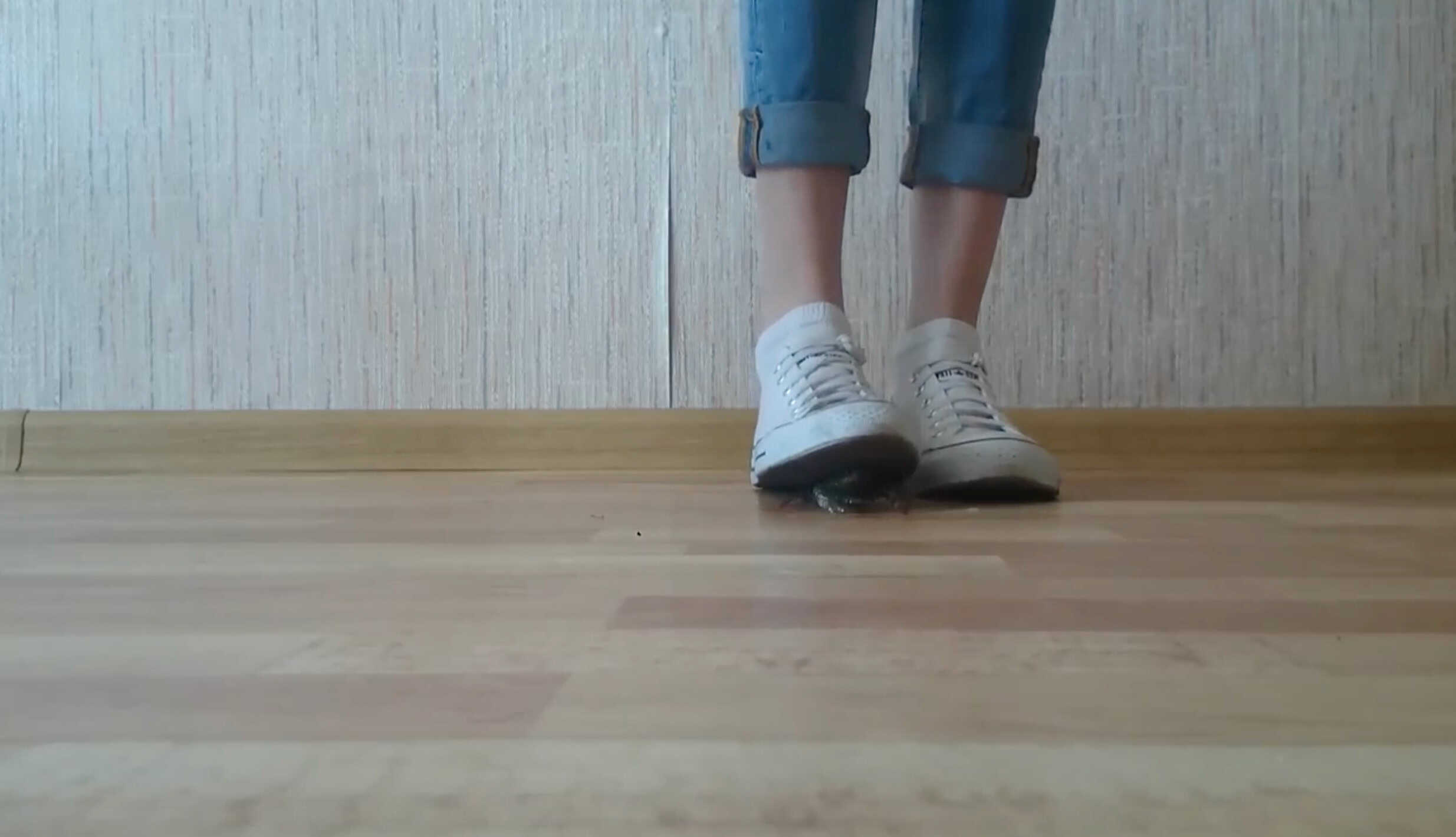 Crush Fetish - Girl With Sneakers Crushing, Flattening and Grinding Crawdads